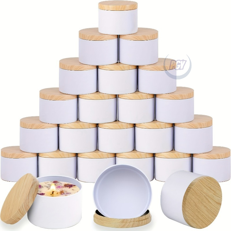Candle Making Jars With Lids - Tarro de vela de Metal blanco,