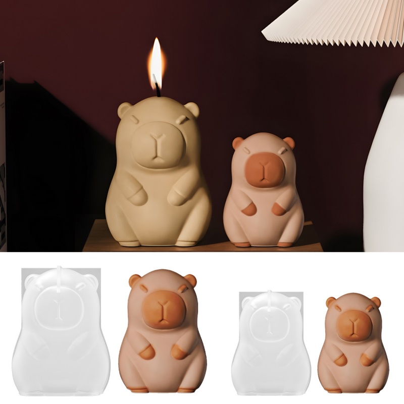 Candle Making Tutorial - Capibara pudín hornear molde de silicona