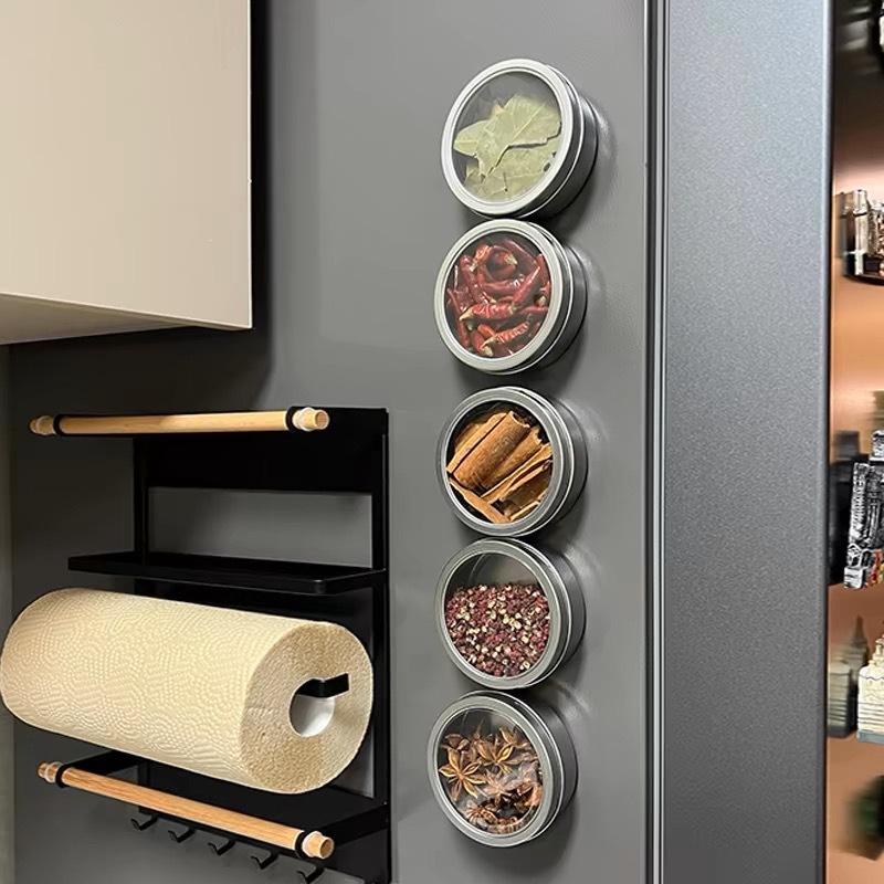 Tin Container Lid - Recipientes magnéticos para especias con tapas