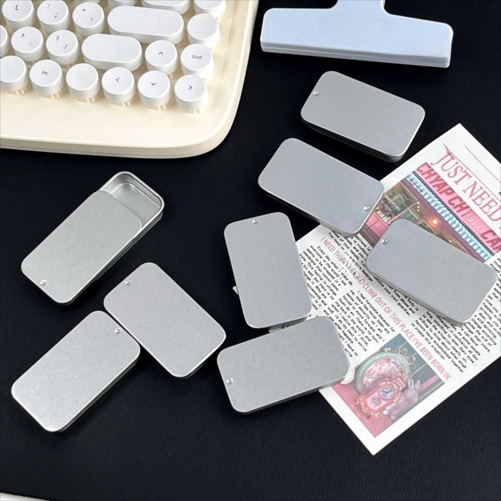 Tin Container Lid - Caja de Metal con Tapa Deslizante